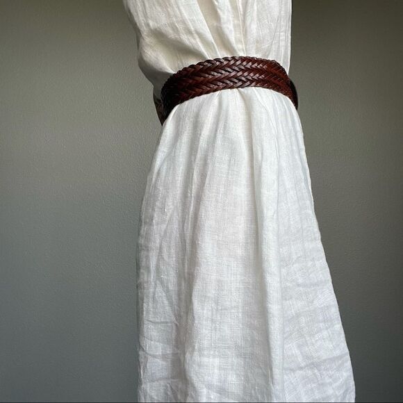 Vintage Brown Leather Braided Western Belt - Picture 6 of 8